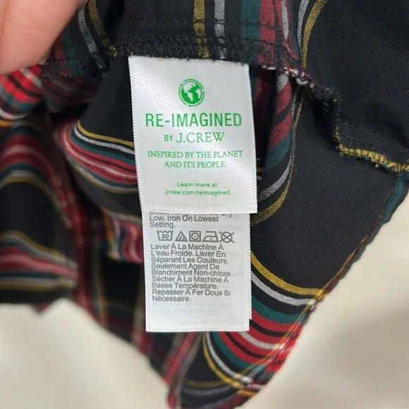 JCREW WOMENS PLAID SMOCKED COTTON POPLIN MIDI DRESS RED BLACK SZ MEDIUM - Picture 10 of 13